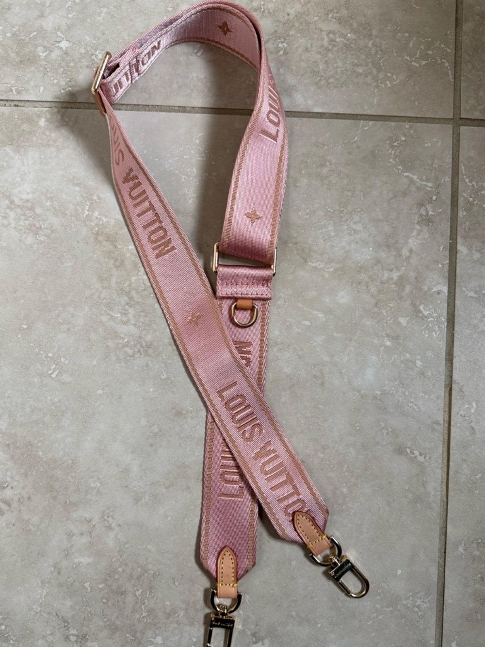 LV Logo Pink Jacquard Crossbody Strap Or Replacement